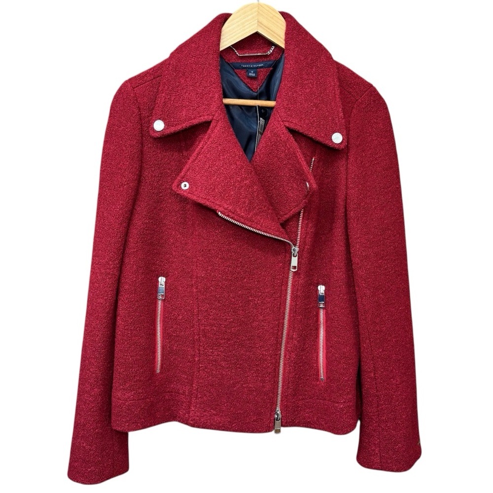 NWT Tommy Hilfiger wool blend moto jacket, size 12